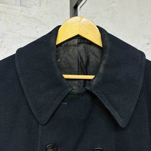 WW2 Naval Clothing Factory 10 Button US Navy Wool Peacoat Vintage 1940s - Picture 2 of 13